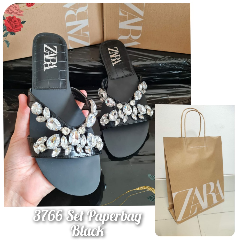 Note&quot; WAJIB UP 1SIZE&quot;  SANDAL WANITA IMPORT TERMURAH FLAT ZR DIAMOND.  KODE: 3766