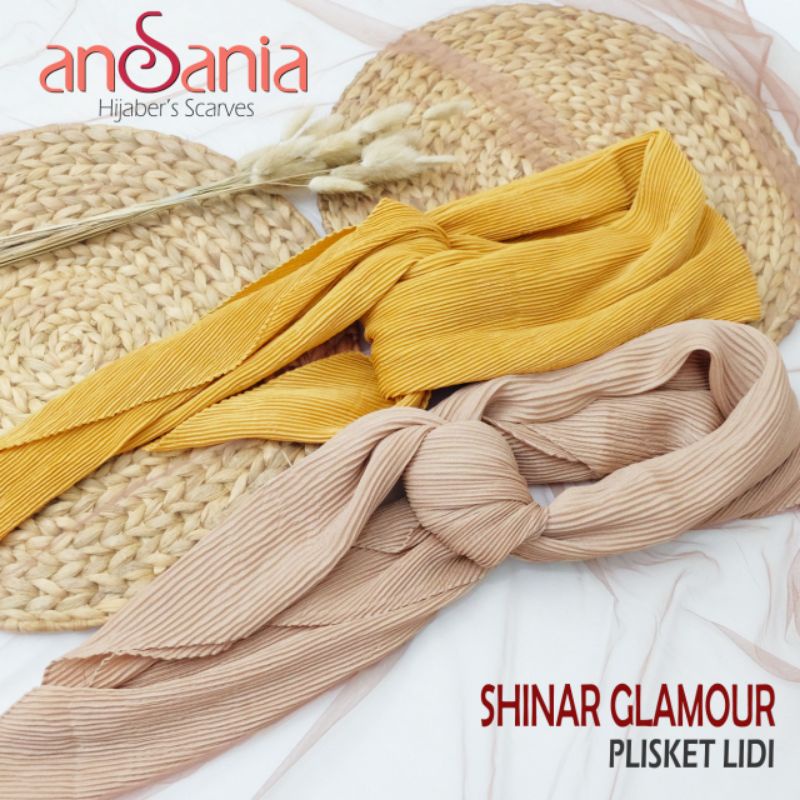 Jilbab Shinar Plisket Segi Empat Ansania-Moca Shinar Plisket