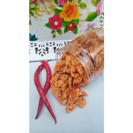 keripik otak otak kering pedas daun jeruk