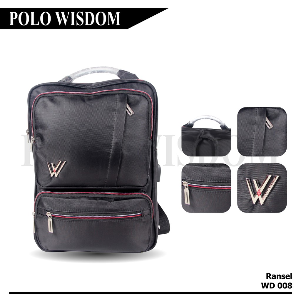 [KLIKTAS] Tas Ransel pria Impor Polo Wisdom - WD 008 - Backpack kantor