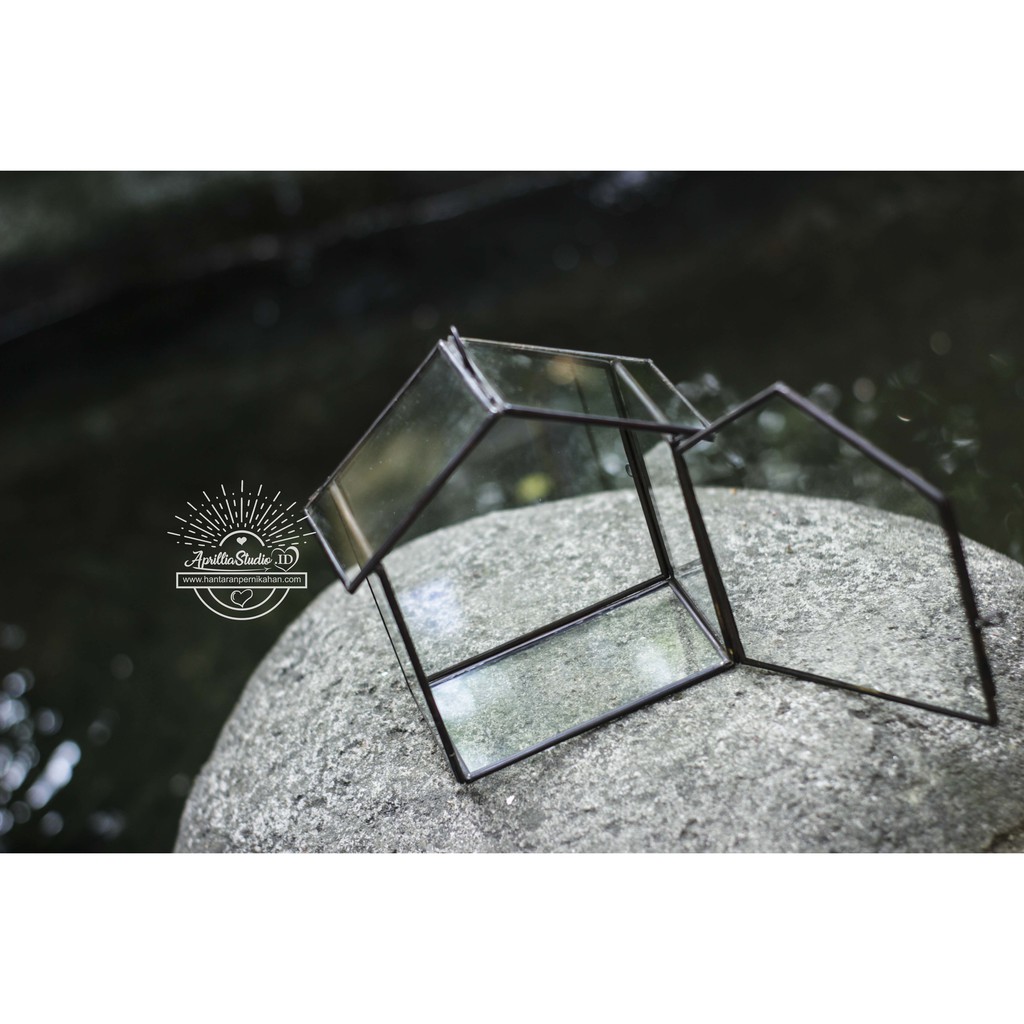 Kotak Perhiasan | Ringbox terarium Home Black Premium