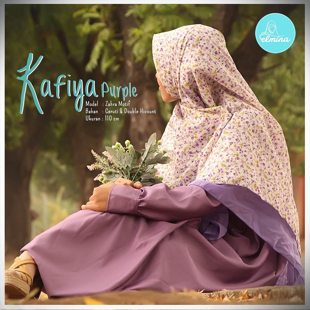 Hijab / Jilbab / Khimar Segiempat Elmina Zahra Motif - Kafiya