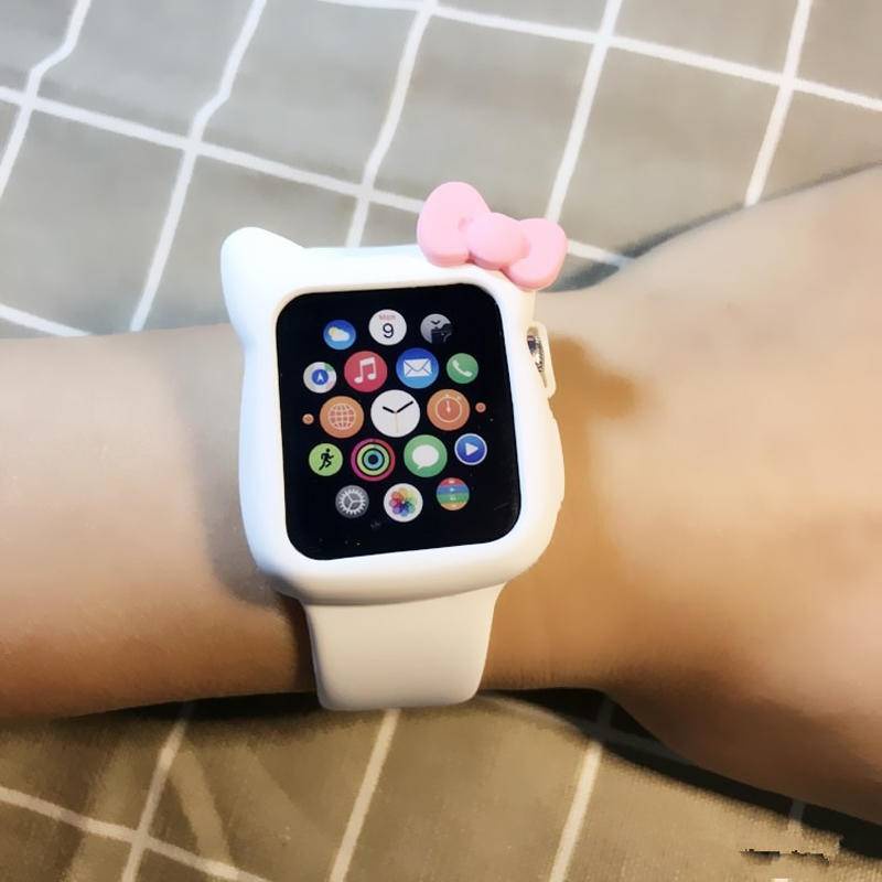 Soft Case Silikon Motif Kartun Untuk Apple Watch Seri 6 4 3 2 1 5 40MM 44MM 38MM 42MM