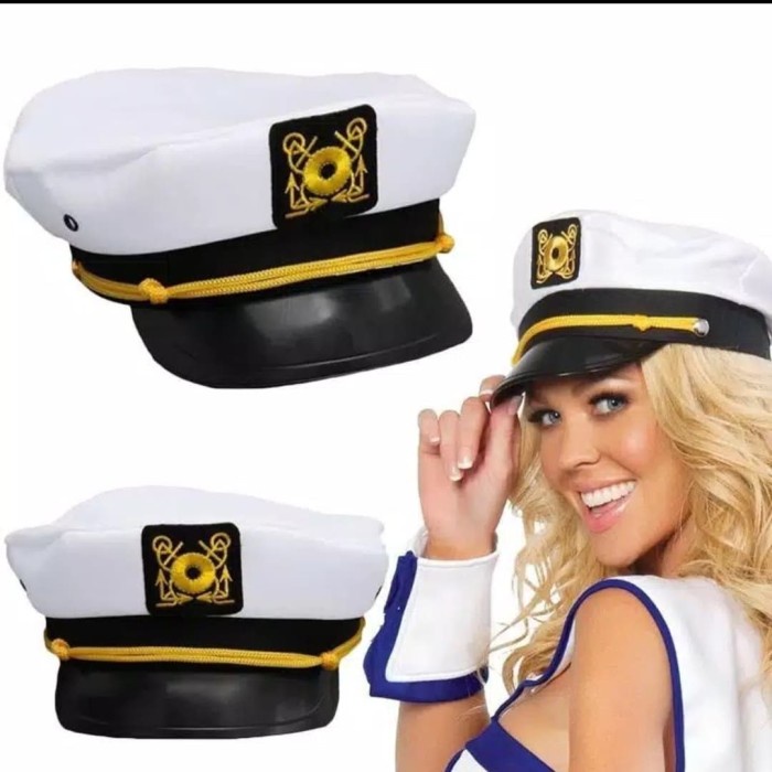 (BISA COD) Topi Sailor Pelaut / Topi Captain Pelaut