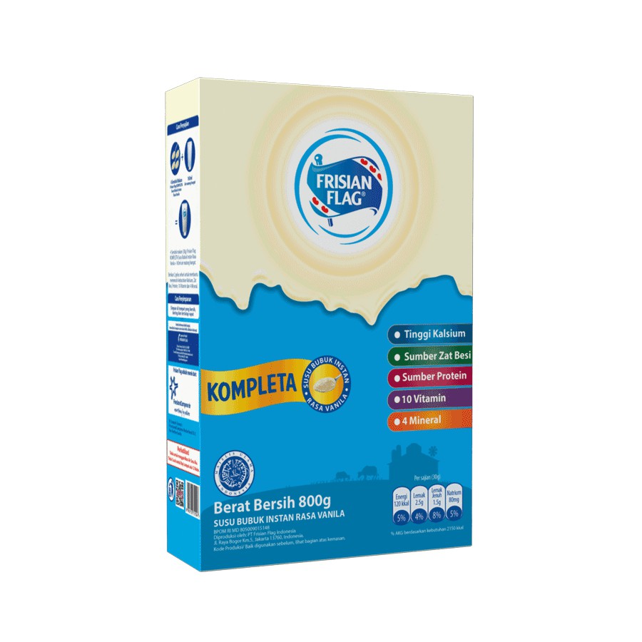 

Frisian Flag Kompleta Vanilla/ Coklat 800 gr