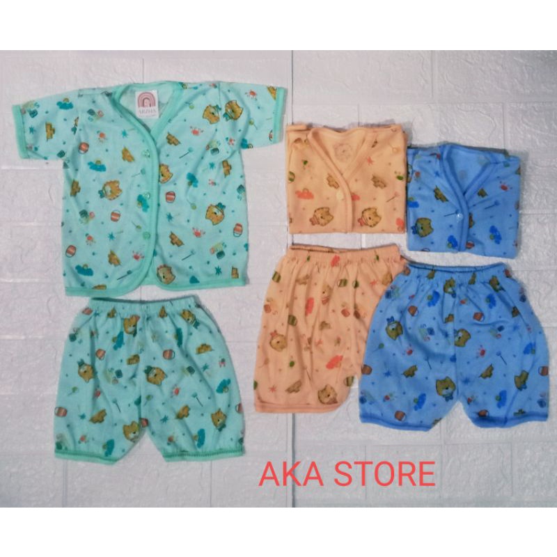 3 setel baju bayi warna sablon new catsand