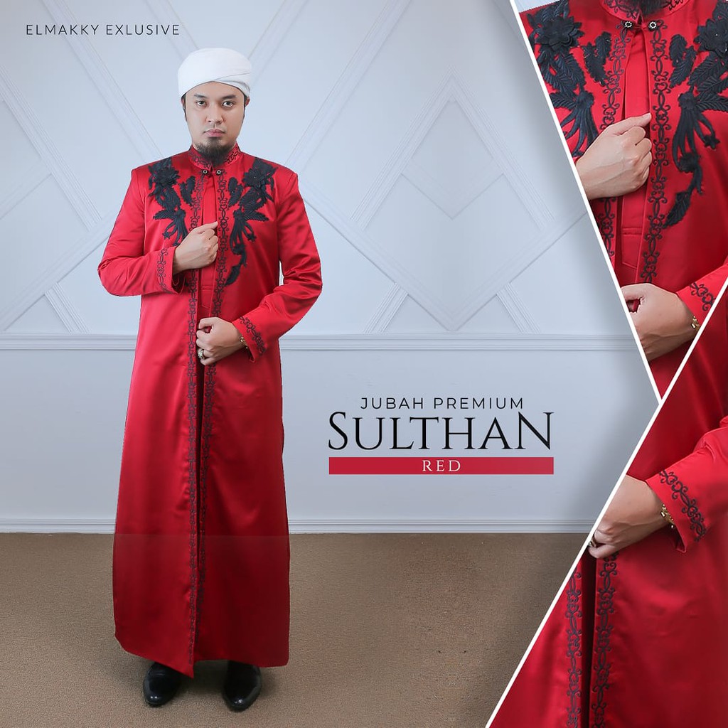 JUBAH PREMIUM SULTHAN RED BY ELMAKKY EXCLUSIVE | GAMIS PRIA JUBAH PRIA JUBAH GAMIS PENGANTIN