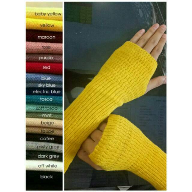 HANDSOCK JEMPOL RAJUT PREMIUM 2IN1 SEKODI 20 PASANG/manset rajut jempol