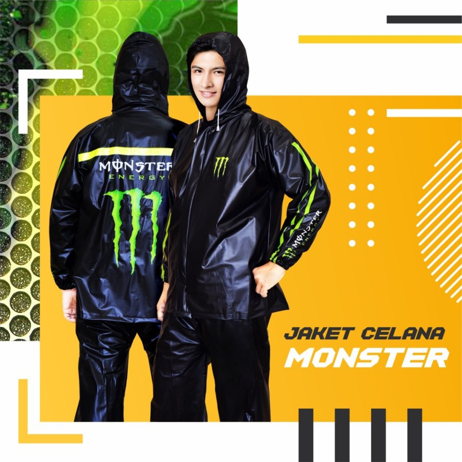 Jas Hujan MONSTER ORIGINAL Indoplast Setelan Skotlet Scotchlight Baju Jaket Celana Dewasa Pria ORI