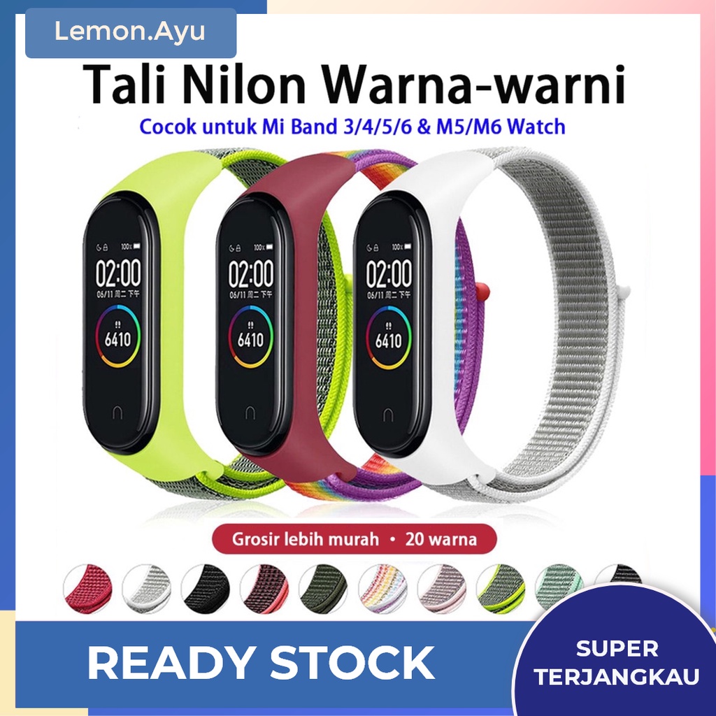 Tali Strap Nilon Breathable untuk Xiaomi Mi Band 3 4 5 6 7