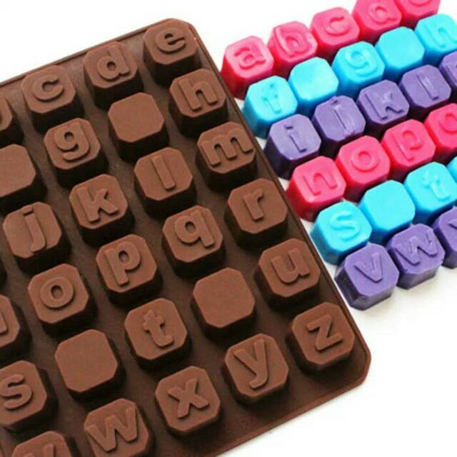 Cetakan Coklat Puding Huruf Alfabet Kecil