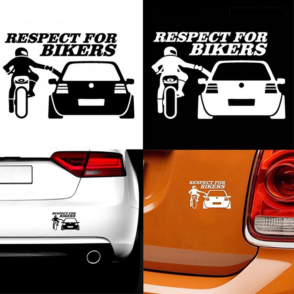 Stiker Vinyl Tahan Air Motif Respect for Bikers Untuk Body Mobil