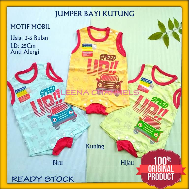 Baju Jumper Bayi Laki-laki Kutung 3-6 Bulan Motif Mobil | Piteku Pakaian Anak Baby Boy Anti Alergi