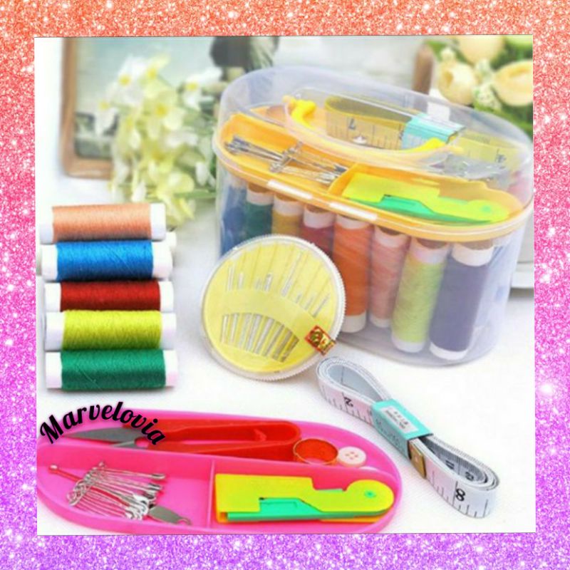 SEWING KIT SET PERALATAN JAHIT BENANG JARUM METERAN KANCING