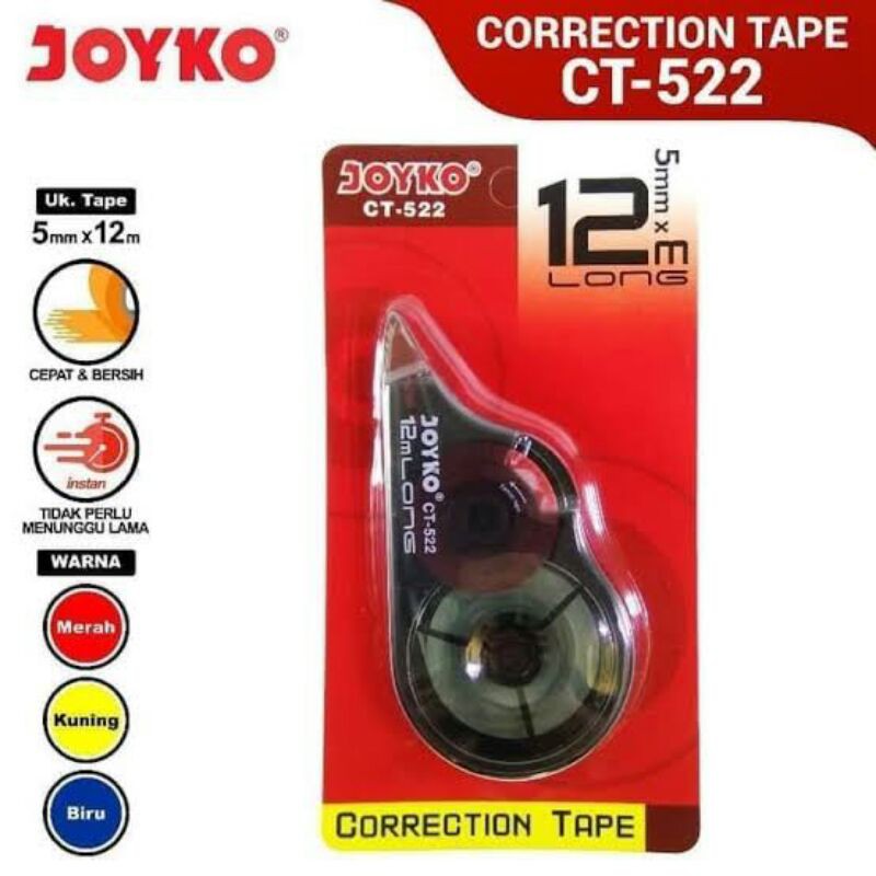 

TIPE X KERTAS CORRECTION TAPE CT 522 JOYKO