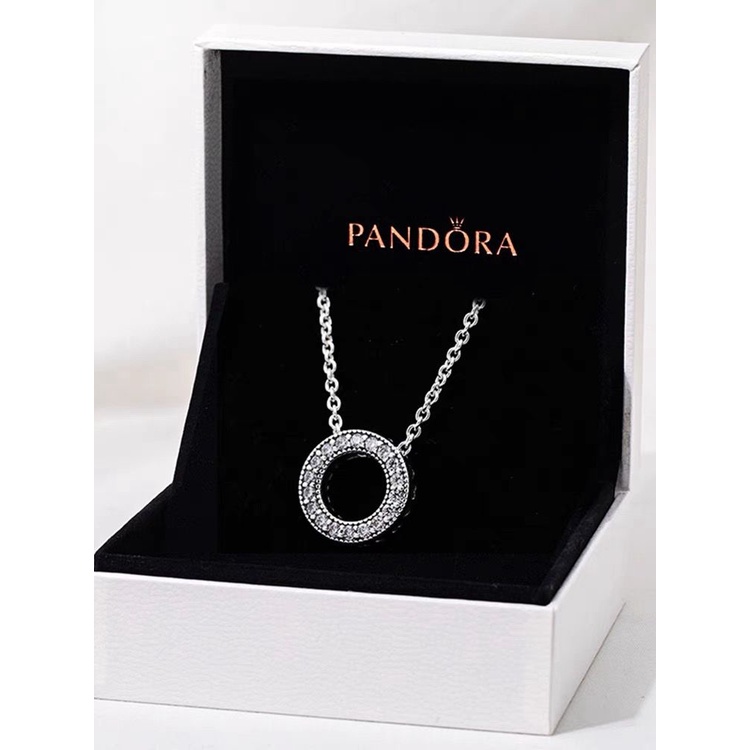 Pandora Kalung 925 Silver Cubic Zirconia Berlian Bulat Untuk Wanita