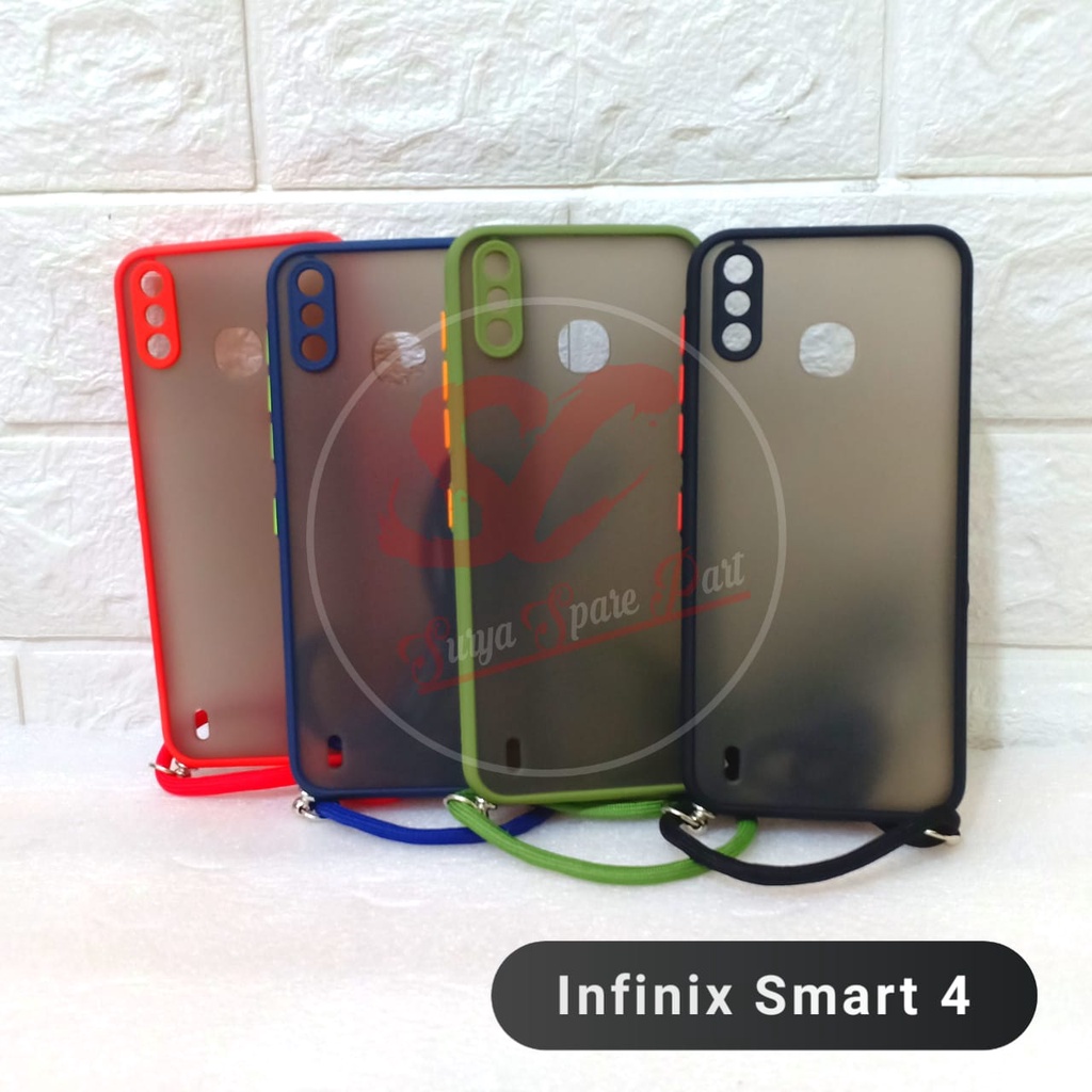 CASE MATTE + TALI LANYARD - SLING CASE MATTE INFINIX SMART 4 HOT 9 PLAY INFINIX HOT 8 - SC