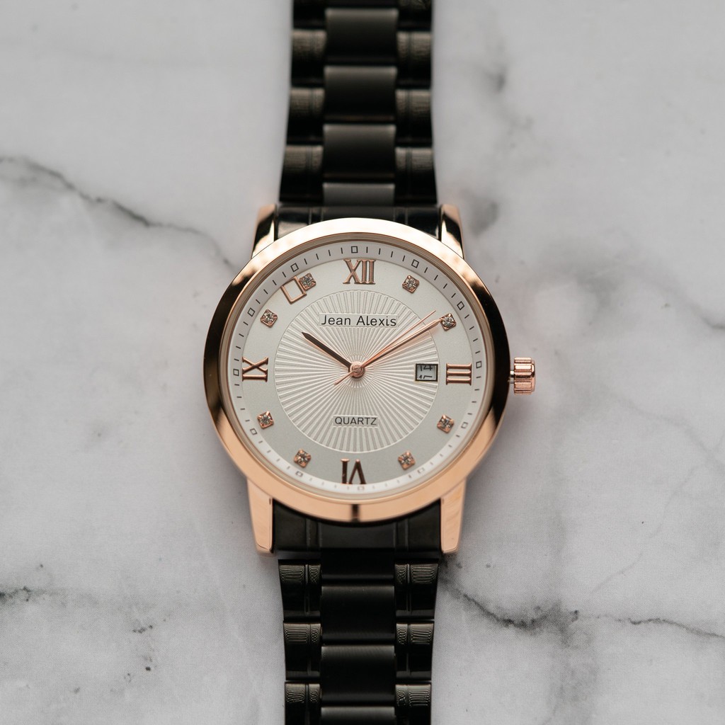 Jam Tangan Rantai Pria Anti Air Jean Alexis GARTH GHST JA102 - White Dial (42mm) Jam Tangan Rantai C