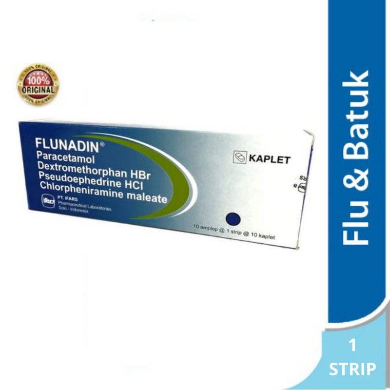 ORIGINAL FLUNADIN PARACETAMOL 1 STRIP 10 TABLET / OBAT KAPSUL FLU BATUK DEMAM