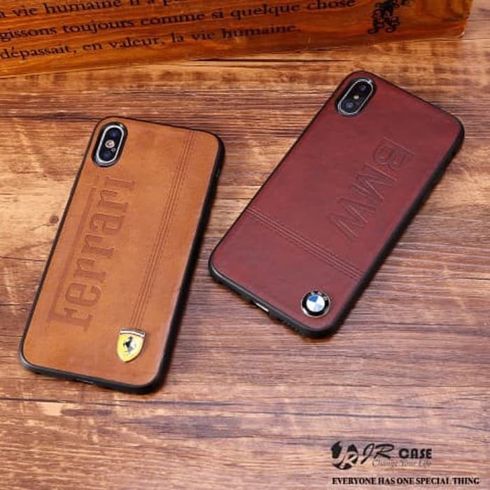 Samsung S9 Plus S9+ Case Sport Car Logo Ferrari Leather Skin Casing