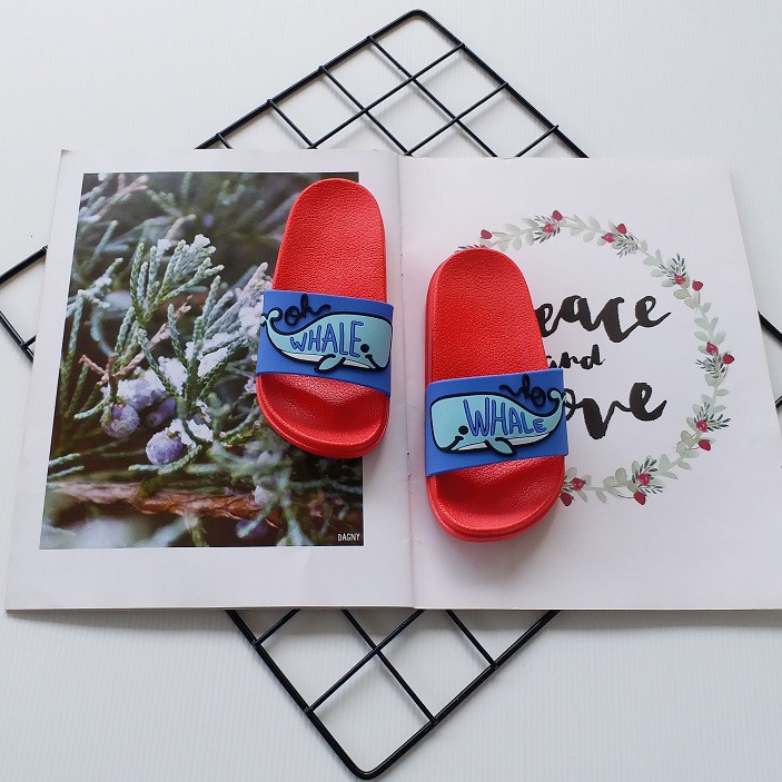 HappyOliver SUPER PROMO!! SANDAL WHALE Sandal selop karet lucu anak, Sandal anak dino lucu