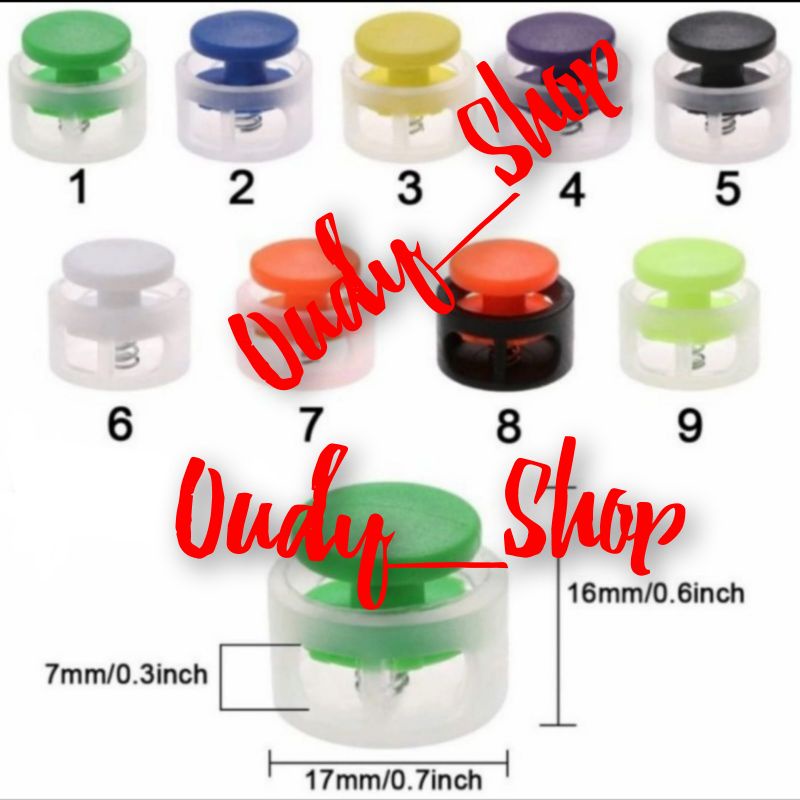 Stopper Knop Tali 2 Lubang Bening Warna Strap Masker Tali