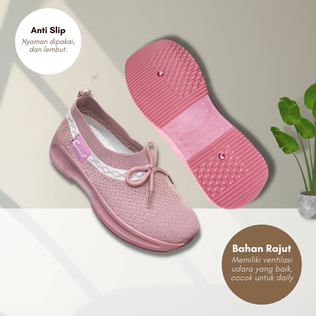 GSW WEDGES NEW HIGH OUTSOLE WEDGES WANITA IMPORT ( A2-13 ) WEDGES TINGGI WANITA WEDGES HIGH FLYKNIT WANITA PREMIUM QUALITY