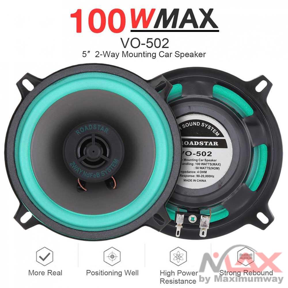 ROADSTAR Speaker Subwoofer Mobil HiFi 5 Inch 100W 1 PCS - VO-502 4 inch / 5 inch Car HiFi Coaxial Speaker 100W 4 Ohms Universal Car Speaker Door Auto Stereo Audio Music Loudspeaker New