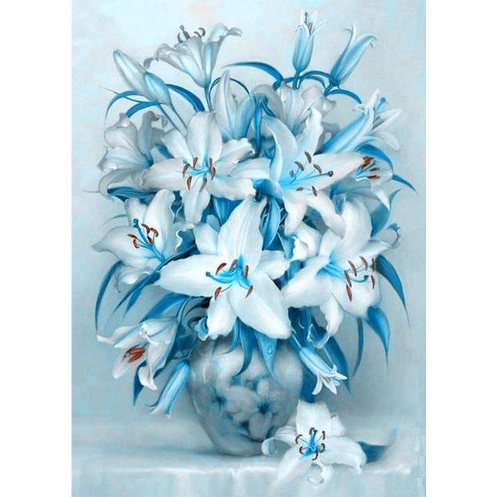 Diy Lukisan Diamond 5d Dengan Gambar Bunga Lily Dan Hiasan Berlian