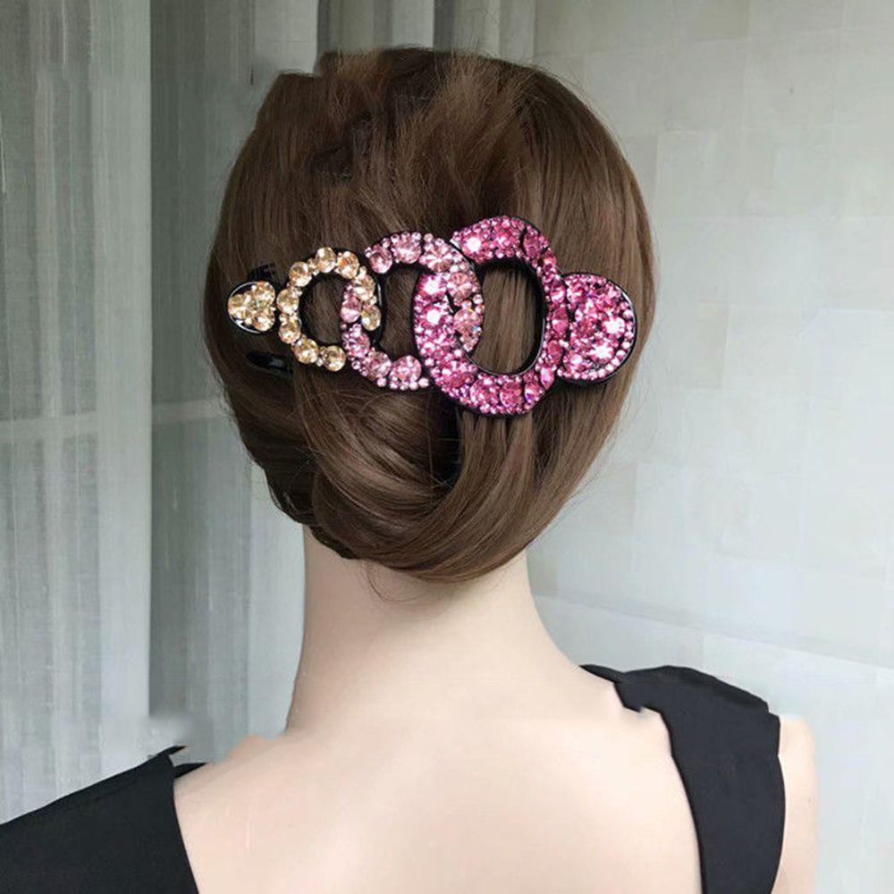 NEEDWAY Diamond Hair Clip Elegant Shiny Jepit Rambut Perempuan Hiasan Kepala Gadis Ponytail Holder