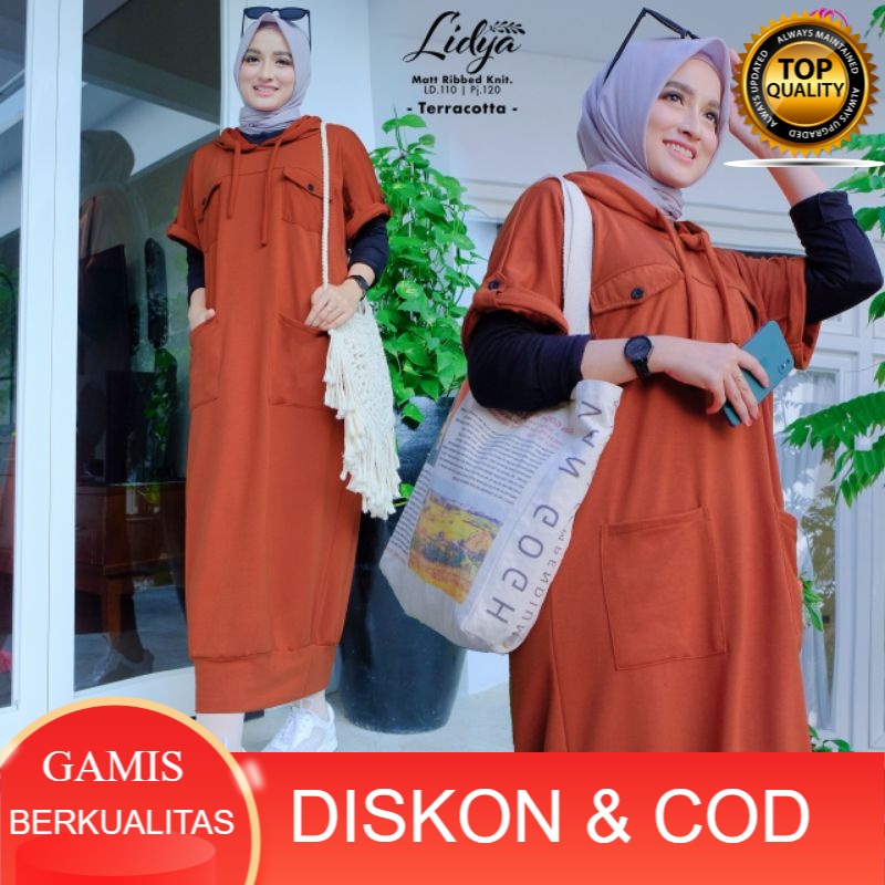 BAJU GAMIS MIDI DRESS FASHION//LIDYA BY SHOFIYA FASHION BERKUALITAS