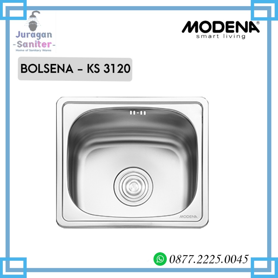 Bak cuci piring stainless kotak Modena BOLSENA - KS 3120