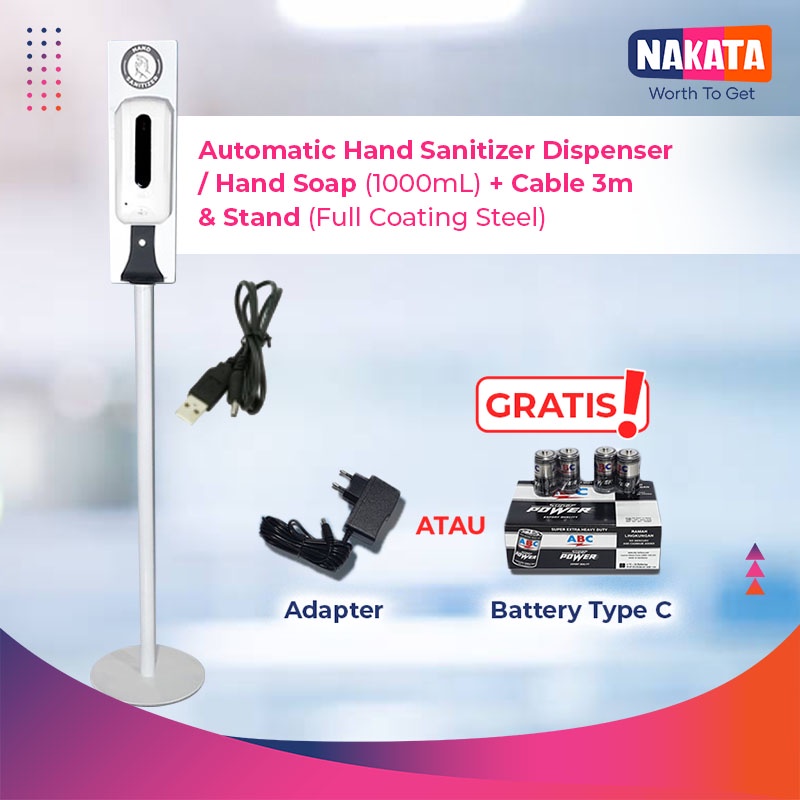 DISPENSER OTOMATIS HAND SANITIZER / AUTOMATIC HAND SANITIZER / HAND SOAP DISPENSER 1000ML + STAND - 