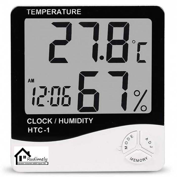 GROSIR TERMOMETER HYGROMETER RUANG DIGITAL JAM THERMOMETER IN OUT HTC-1