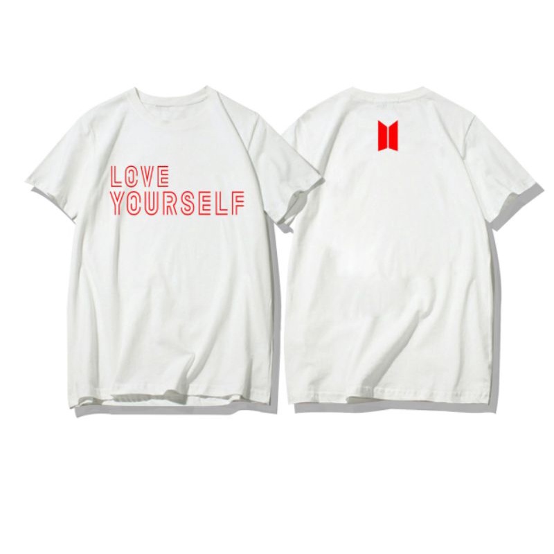 T-SHIRT/KAOS LOVE YOURSELF BTS FRONTBACK/TUMBLR TEE COTTON 24S&amp;30S