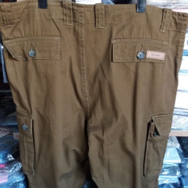celana cargo panjang pria zara man tommy coklat hijau army silver abu muda premium tebal