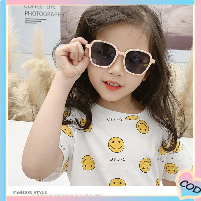 COD❤️Kacamata Anak Trend Fashion Keren Silikon Tabir Surya Perlindungan UV Kacamata Perempuan Anak Laki-laki-A.one