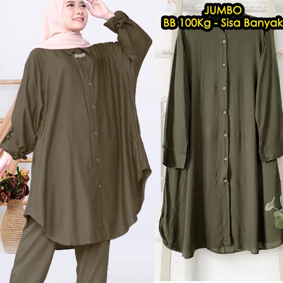 Dorpi Tunik JUMBO Tunik Big Size Polos Bahan Rayon Premium Tunik Busui  Tunik Rayon Viscose [Ntg31au