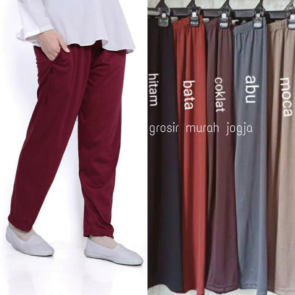 Celana Legging Panjang Kaos Polos Standar M L XL Jumbo Highwaist / Celamis Model Kulot / Celana Wanita