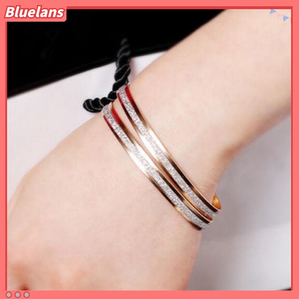 Bluelans Bangle Exquisite Fadeless Women Simple Middle Frosted Circle Bracelet Dating