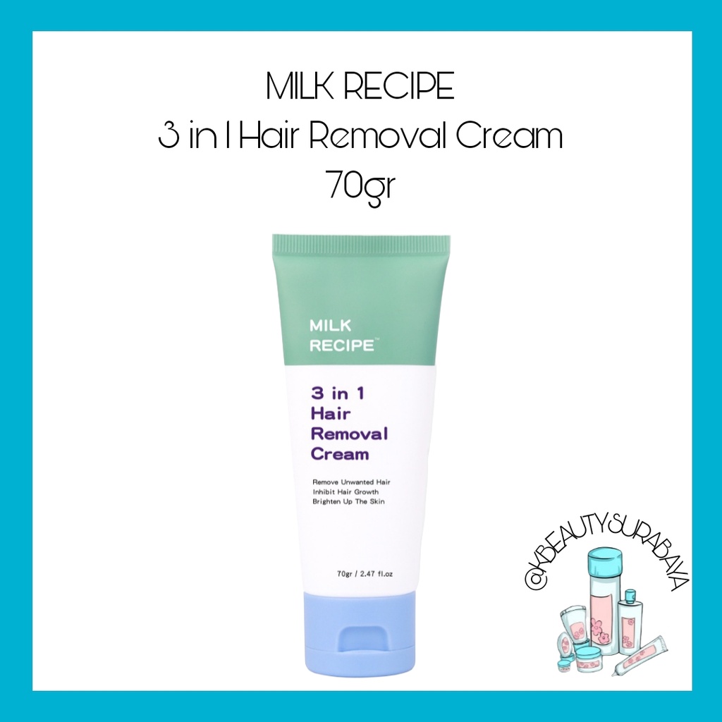 MILK RECIPE 4in1 Hair Removal Cream Krim Penghilang Bulu Perontok / MILK RECIPE Bright &amp; Smooth Axillary Cream Brightening Cream