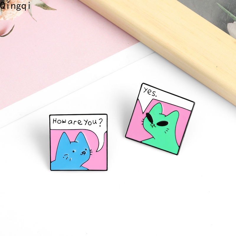 Bros Pin Enamel Bentuk Kartun Hewan Kucing Lucu Untuk Hadiah Teman