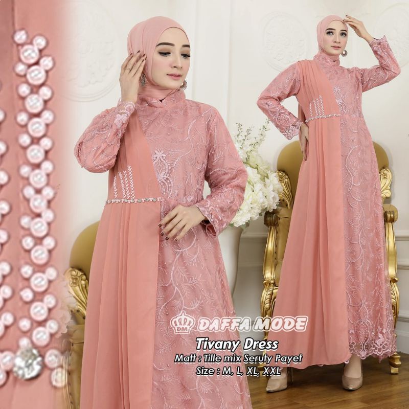 EQ // TIVANY DRESS // CERUTY PAYET MUTIARA  // DRESS // GAMIS KEKINIAN // TERBARU