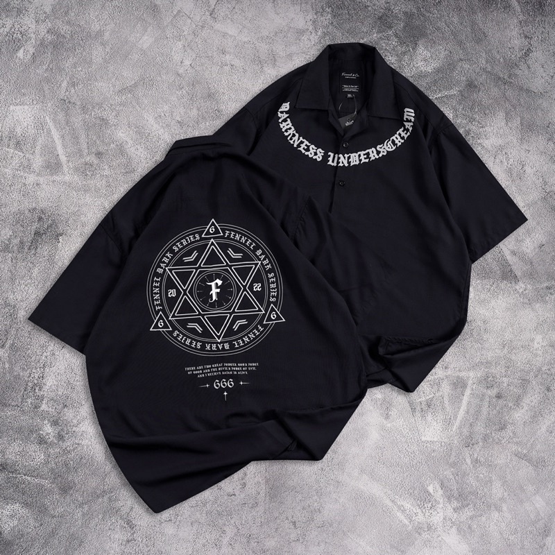 [N00592] Kemeja Distro Full Print Motif DARKNESS UNDERSCREAM