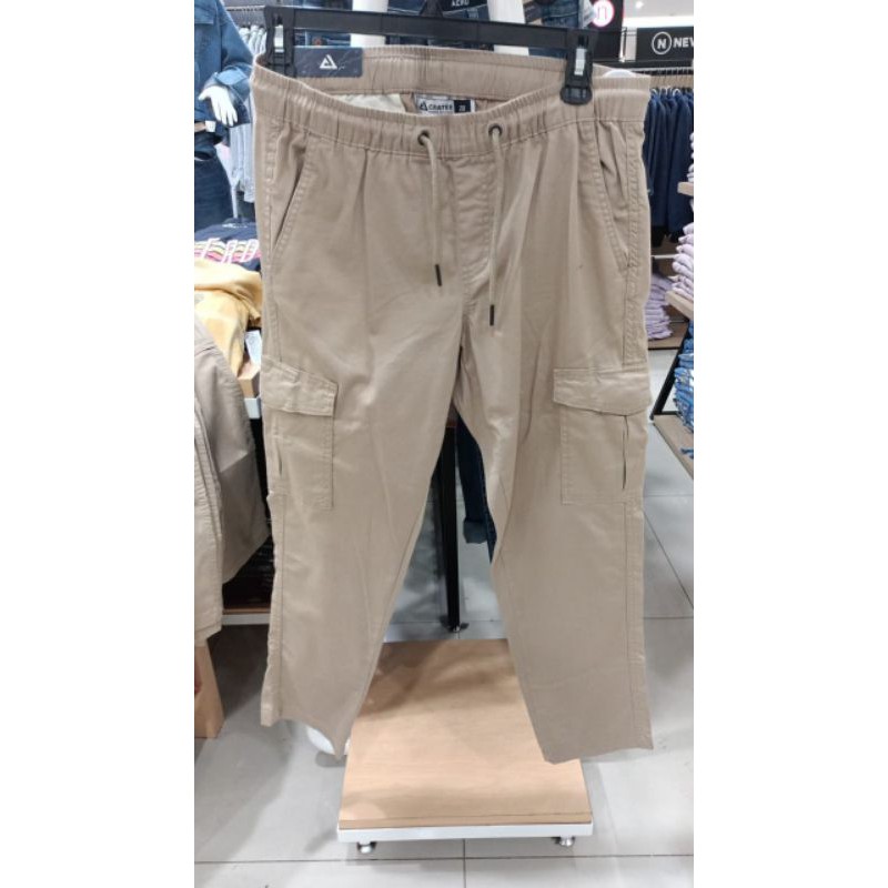 Celana crater original matahari panjang khaki/cream
