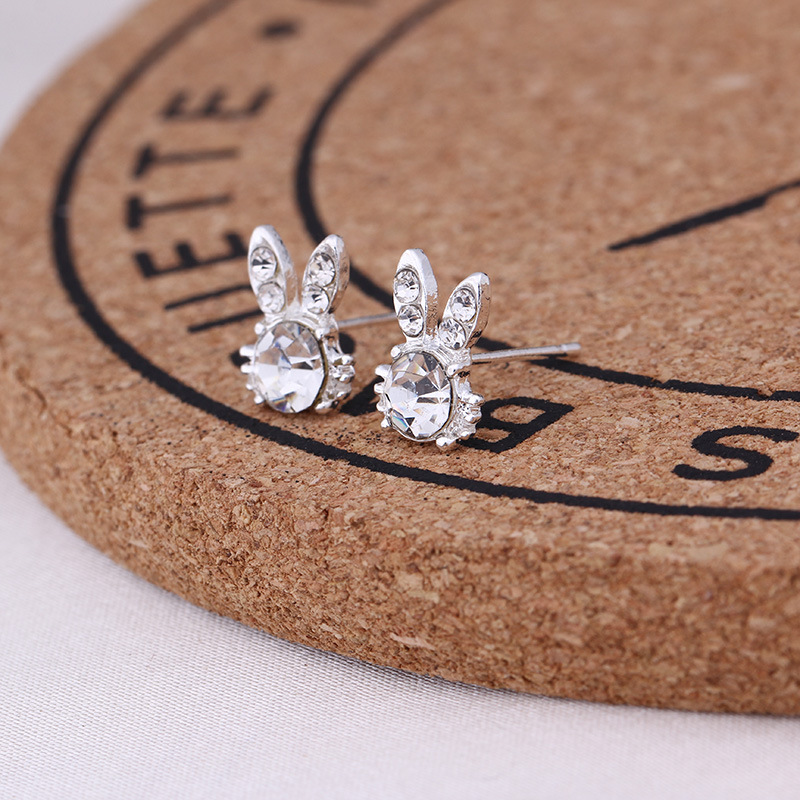 2021 cute rabbit star love pearl rhinestone earrings female fashion butterfly small earrings jewelry gift