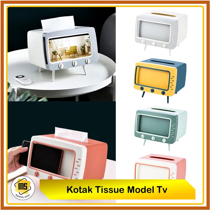 Tempat Tissue Model Tv Retro Kotak Tisu