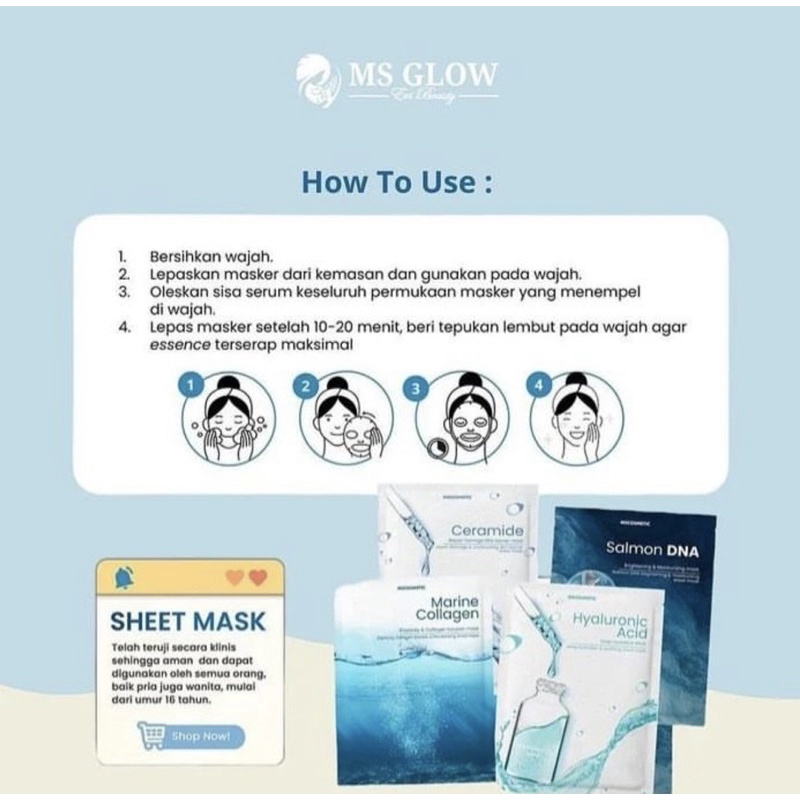 MS GLOW Sheet Mask Masker Wajah