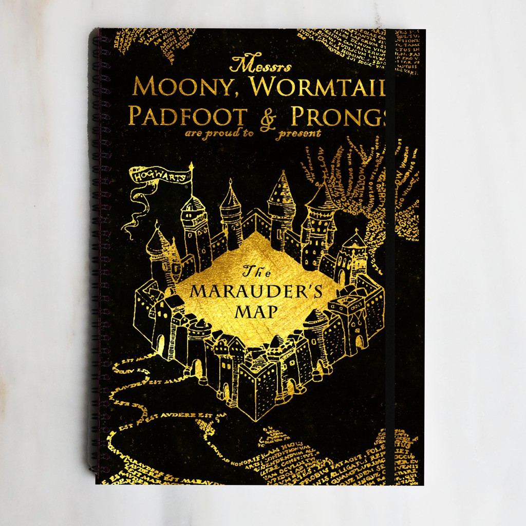 

HARRY POTTER MARAUDERS MAP Spiral Ruled Notebook Diary Journal Office School Supplies Buku Tulis