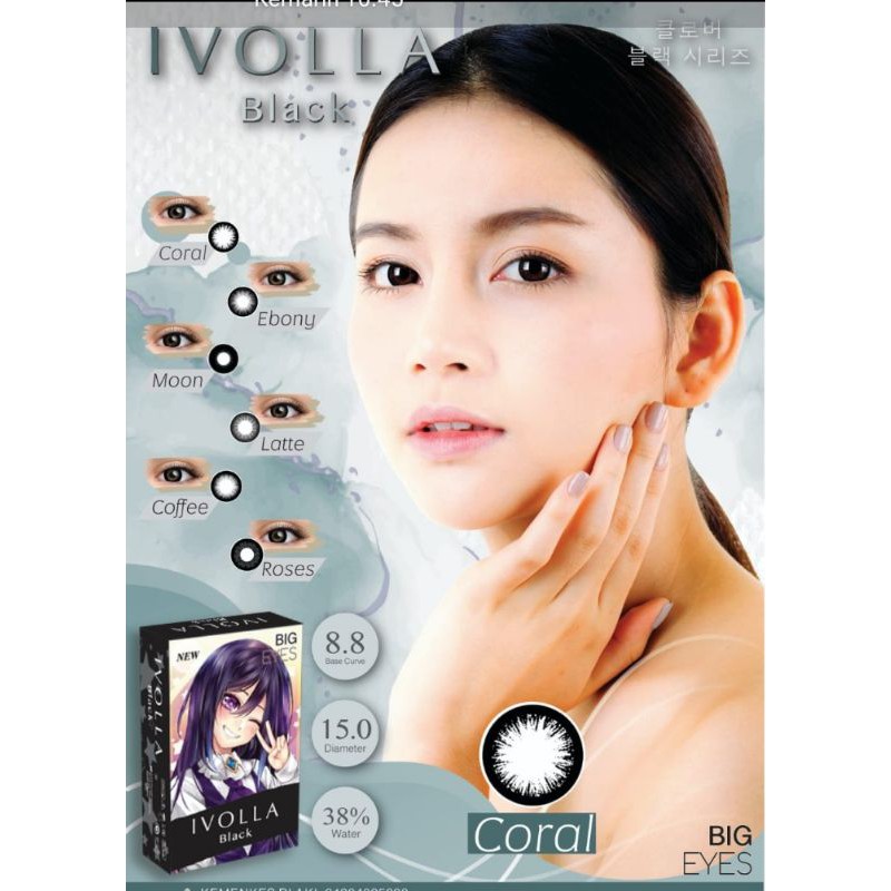 Jual New Softlens Normal Ivolla Black Big Eyes 15mm Shopee Indonesia 